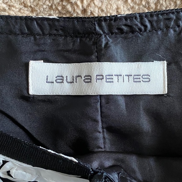 Laura Petites Black and White Ribbon Embroidered Skirt, Size 10 - Picture 7 of 10